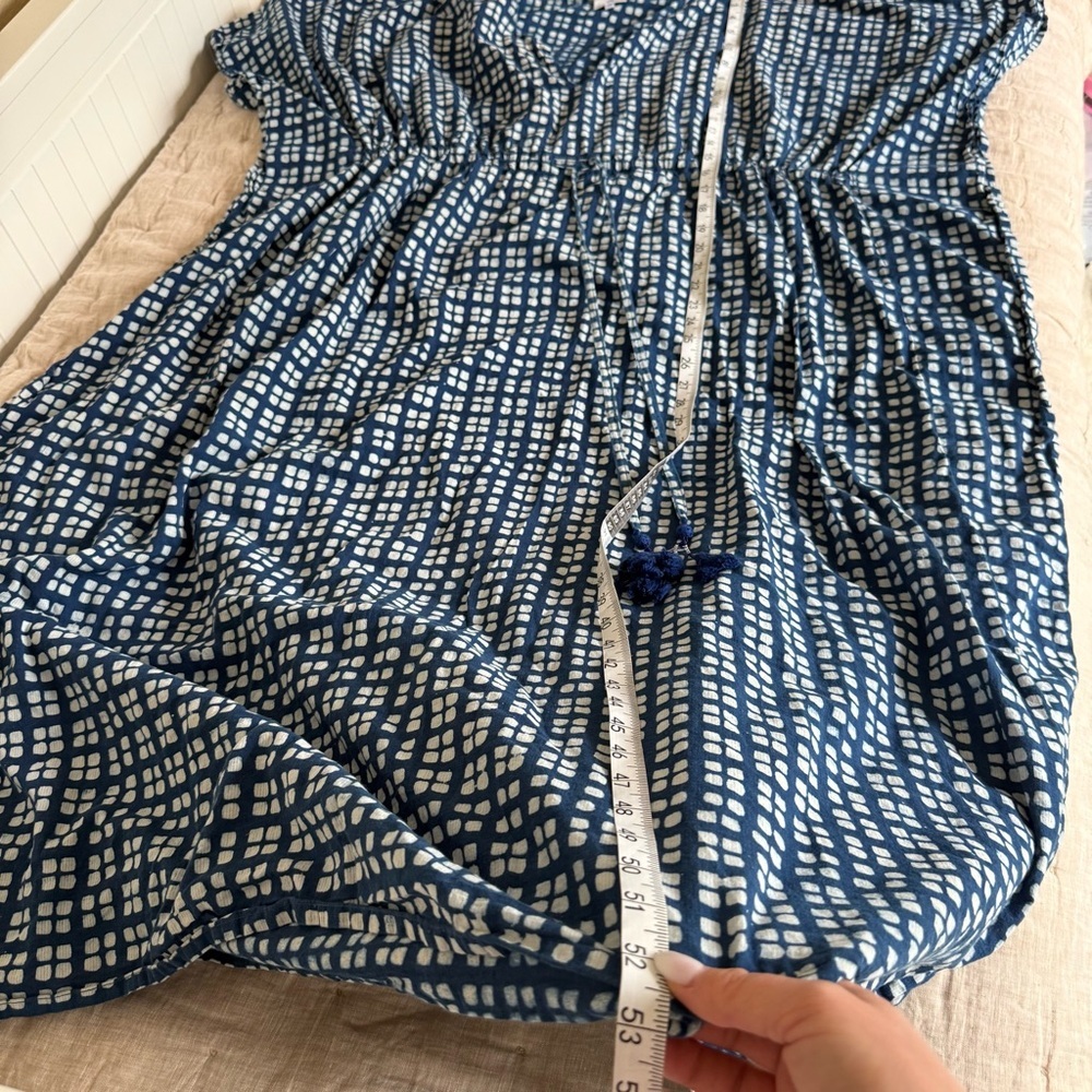 Pax Philomena Maxi Dress One Size Blue Floral Kaftan Lightweight Cotton — image 8 of 8